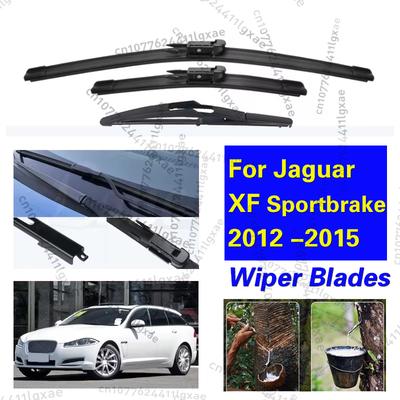 Car Front Rear Wiper Blade For Jaguar XF Sportbrake 2012 2013 2014 2015 Windshield Windscreen Rubber Accessories 24"+19"+12"