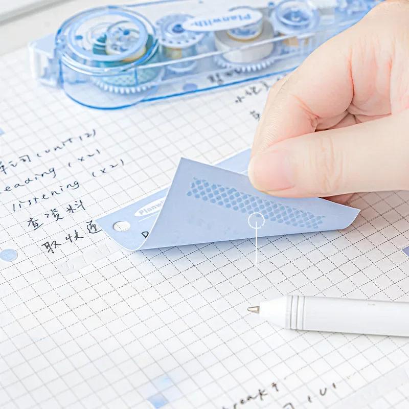 2 In 1 Simplicity Correction Tape Glue Paste Tape Set Fashion Blue White Color Transparent Correction Tape Dispensing Glue Set