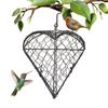 Handmade Iron Heart Shape Birds Nests Material Holder with Hook Holder Hummingbird Nesting Hanger Flower Pots Storage Basket