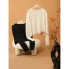 Women Loose Hollow Out Crew Neck Thin Knit Sweater Casual Long Sleeve Pullover Top