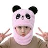 Panda Children Beanie Caps Cartoon Kids Plush Hat Fashion Warm Bonnet Scarf  for Girls Boys
