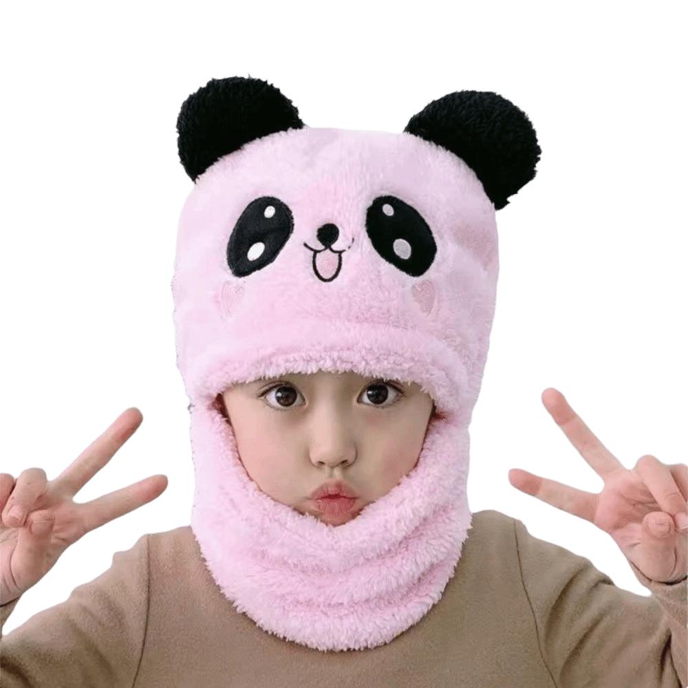 Panda Children Beanie Caps Cartoon Kids Plush Hat Fashion Warm Bonnet Scarf for Girls Boys