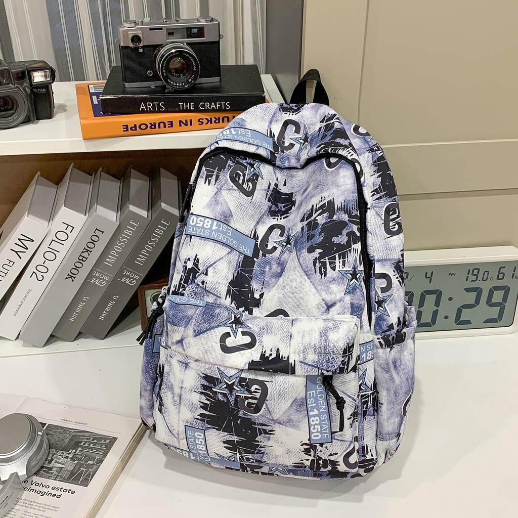 Zaino Zaino Maschio Scuola Media Scuola Superiore Studente Zaino High Street Americano Studente Elementare Trendy Cool Graffiti High V