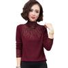 Autumn and winter new fashion semi-turtleneck solid color bottoming shirt large size belly cover age-reducing shirt