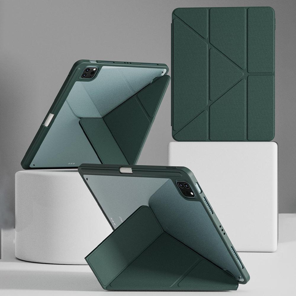Transparent Acrylic Case for iPad 10th Support Mutil Angles Folding Y-Shaped Stand Cover For iPad (A16) 11in with Pencil Holder
