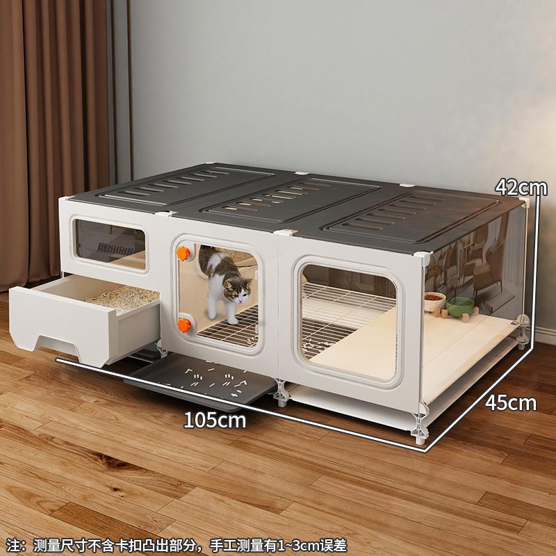 

Indoor Cat Cage Compact Cat House with Litter Box Space-Saving Kitty Mansion for Small Homes Multi-functional Pet Playground Upgrade Model