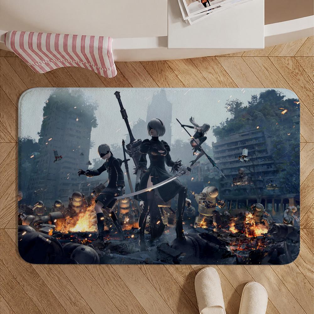 Game-NieR AutomataS Floor Mat Soft Non-Slip Bath Mat, Bedside Carpet, Absorbent Doormat for Home