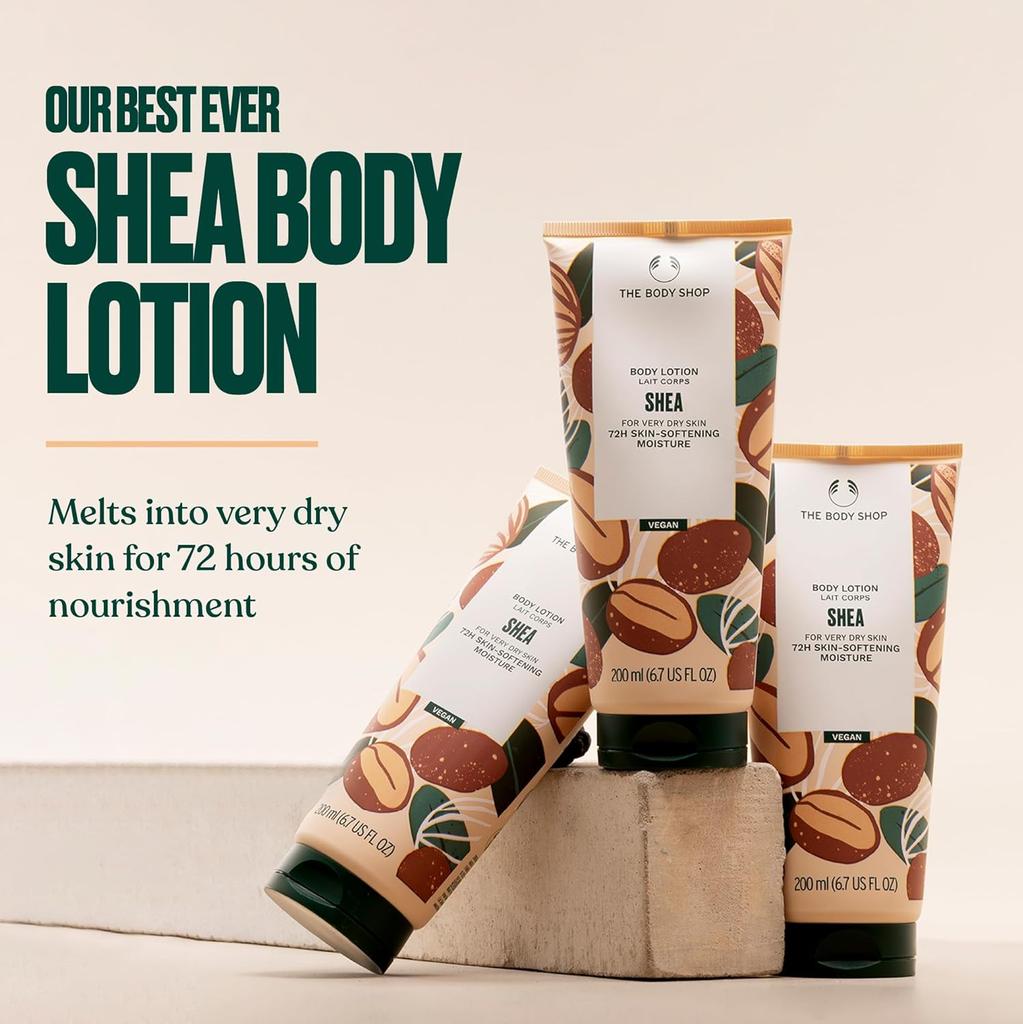 The Body Shop Shea Nourishing Body Lotion 200 ML For Very Dry Skin 72 Hr Hydrating Moisture Vegan