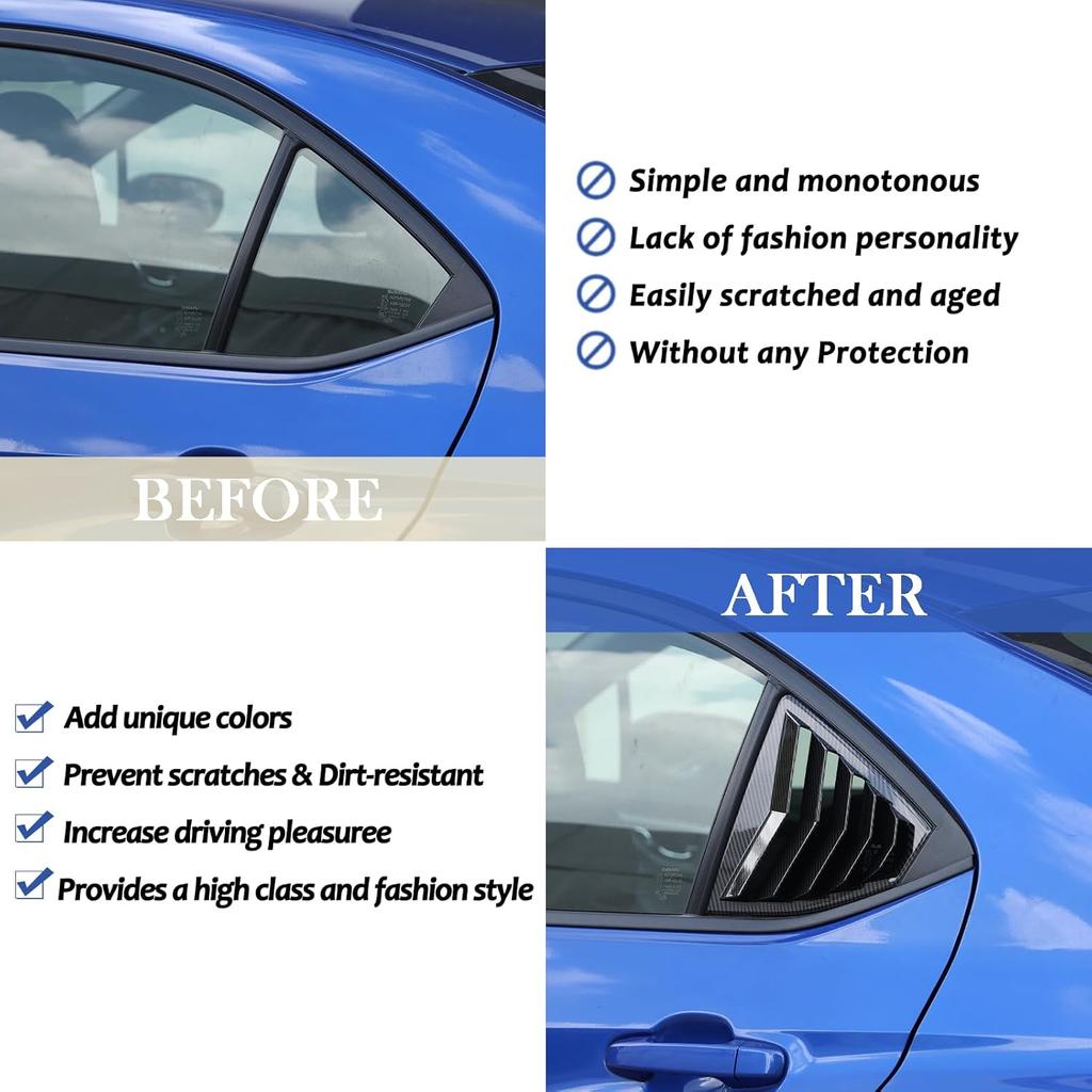 Daeiclru Rear Side Window Louvers Compatible with Subaru WRX 2022 2023 2024, Rear Side Window Louver Decorate Cover, Air Vent Scoop Shades Cover