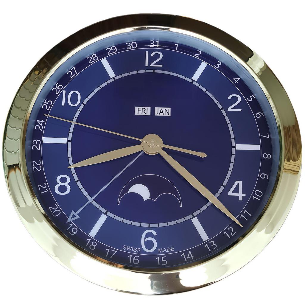 Leuchtende Lux Wandmontierte Metalluhr: Modernes Dekorationsstück für Wohnzimmer