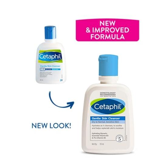 Galderma Cetaphil Dry Skin Combo Gentle Skin Cleanser, 125ml + Moisturising Cream, 250g & Sun Protection Cream, 50ml