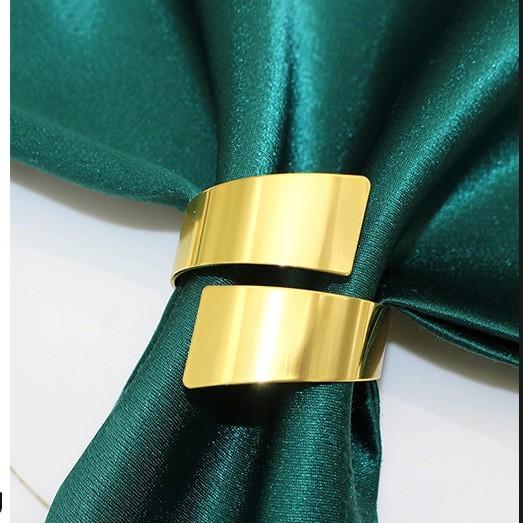 

Кольцо для салфеток в виде листа, 6 шт. One Size золотой