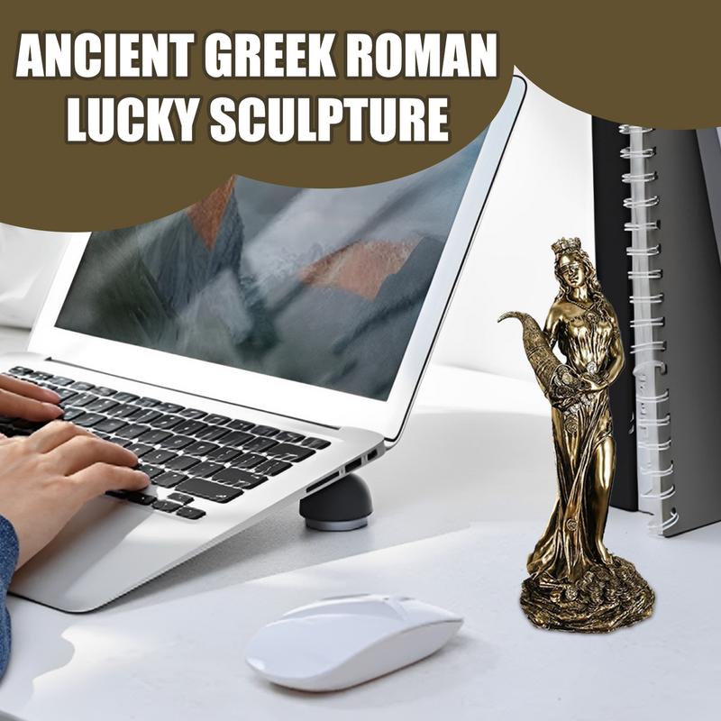 1 kus pryskyřičné řecké bohyně bohatství dekorativní sošky pro přinesení štěstí dekor retro domácí dekorace kreativní stolní ozdoby