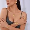Zinc Zinc Alloy Flower Jewelry Set Geometric Women Jewelry Suit Sweet Necklace Earrings Bracelet Set  Wedding
