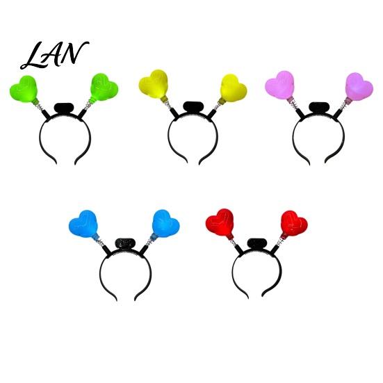 One-button Switch Hairband LED Star Headband with Spring, Light Up Wobble Hair Hoop Shape for Party Concert, Glowing Festival Prop Kids Adults,