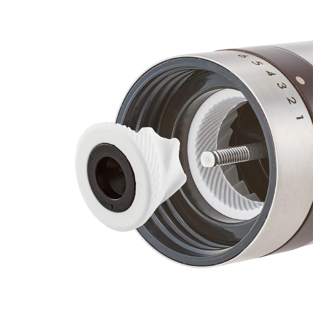 Toffy K-KU10 Hand Ceramic Coffee Mill, Stainless Steel, Compact, 6 Grinding Levels, Ceramic Mill, Outdoor, Stylish, K-KU10-SV