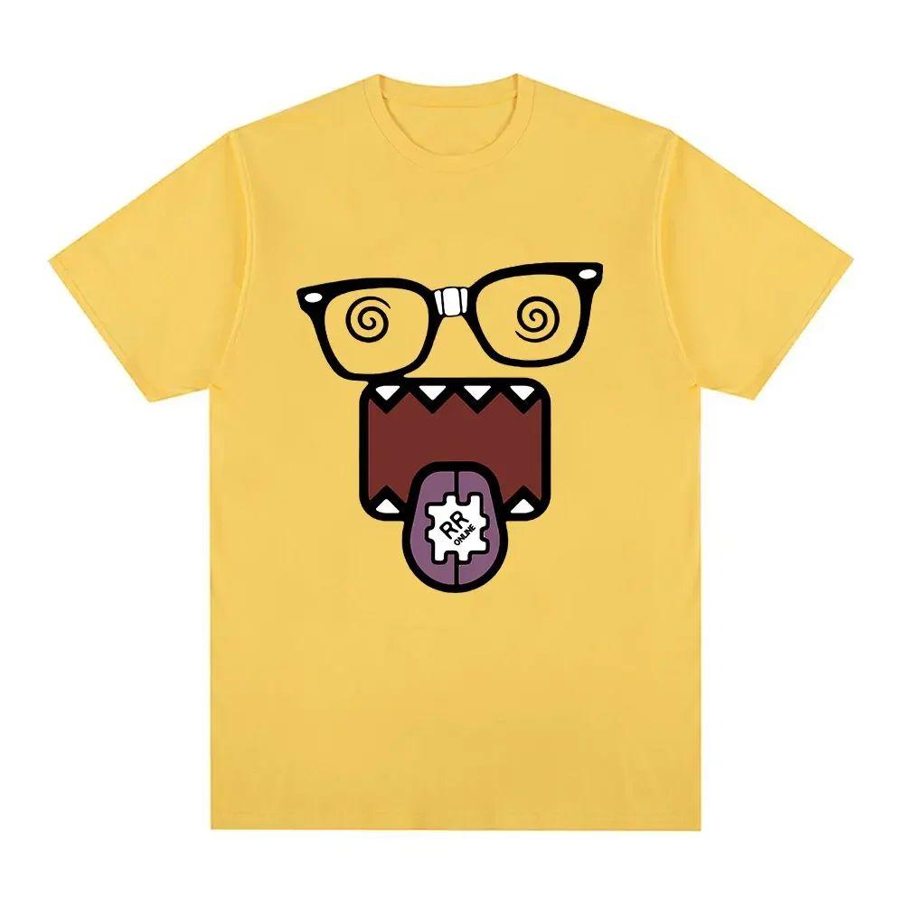 Funny Meme Domo Kun T-shirt Men's and Women's Casual T-shirt Retro Short Sleeved Print Cotton Oversized T Shirt Top Street Wear