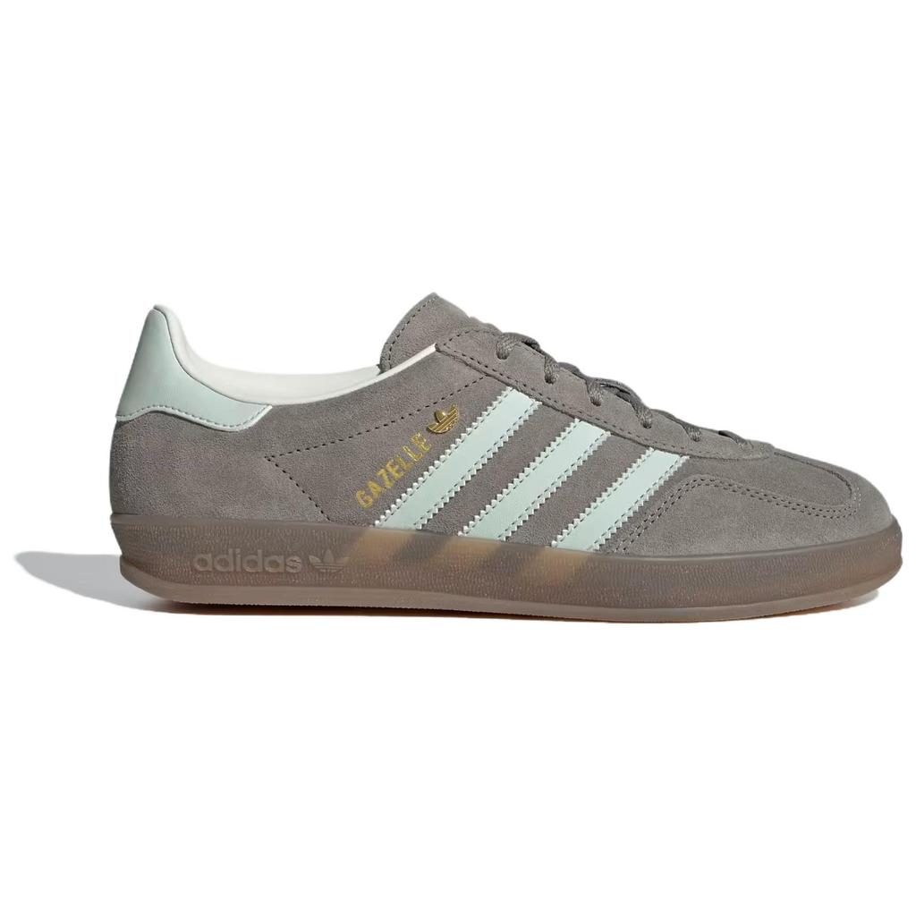 adidas  Gazelle Indoor Silver Pebble Linen Green Women Sneakers Grey Gum JR2430
