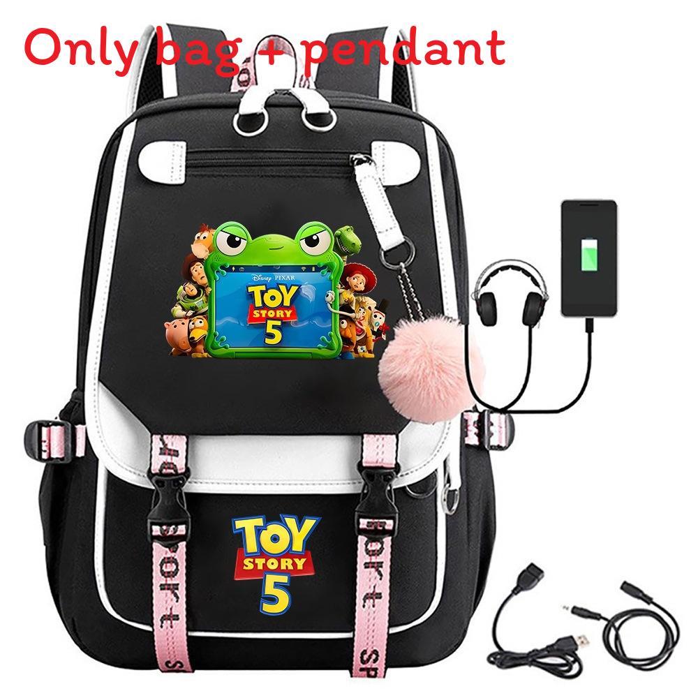Toy Story 5 Printed Canvas Backpack With Breathable Design For Middle School Students And Travel