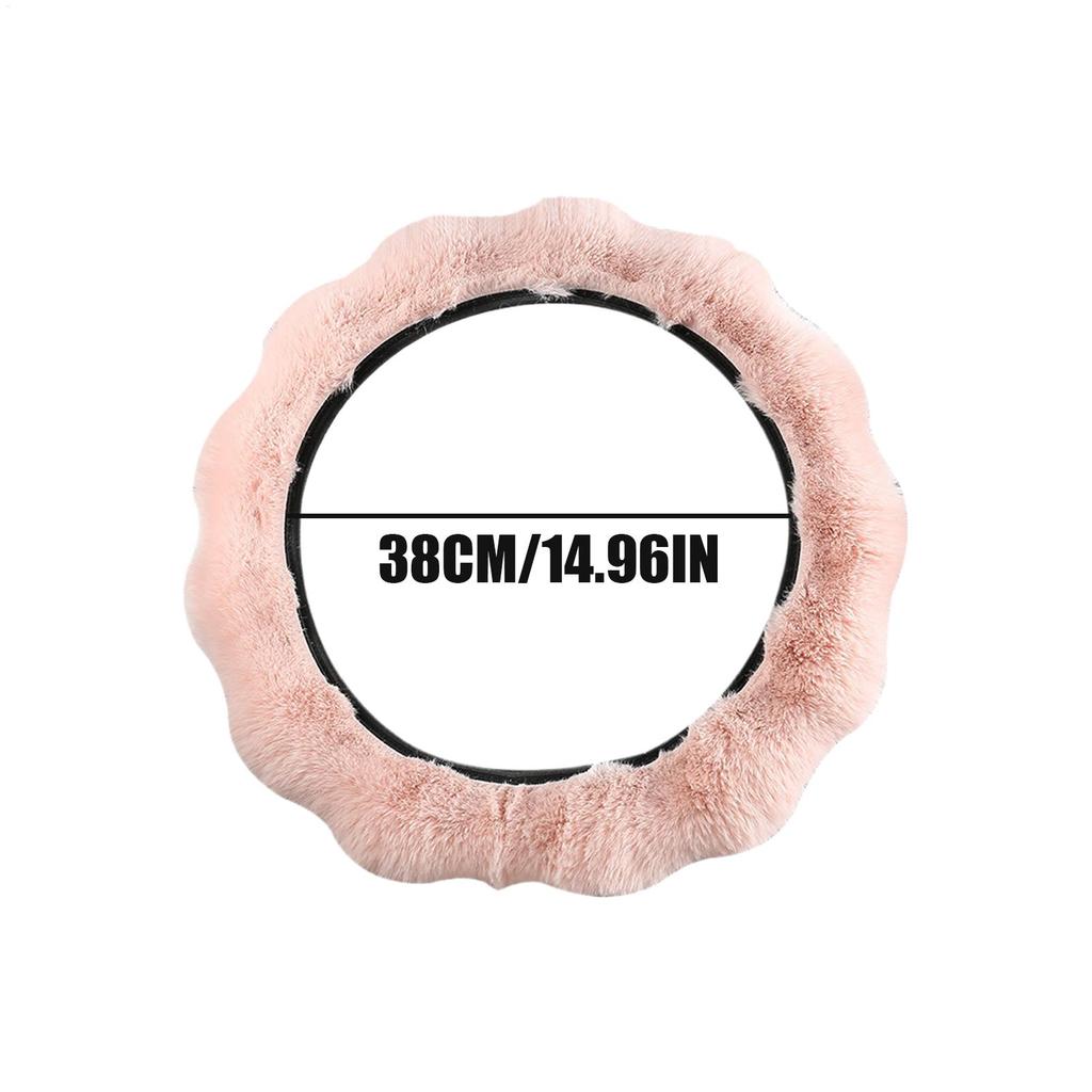 Plush Steering Wheel Cover Vehicle Interior Supplies Stuffed Steering Wheel Wrap For Drivers Men Women Sedans Trucks SUVs RVs