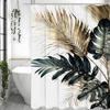 Palm Leaf Shower Curtain, Floral Botanical Tropical Plant Art Deco Bathroom Decorative Shower Curtain, Waterproof