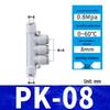 Pneumatic Nylon Air Hose Quick Connect Fittings: PU Straight, PY 5-Way, Cross 4-Way, PZA 3-Way, PE Connector with White/Blue Cap
