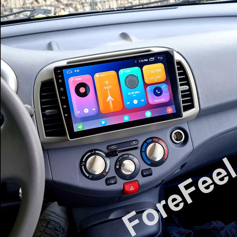 Car Android 14 For Nissan March Micra K12 2002-2010 Autoradio Carplay Stereo Multimedia Player Head Unit GPS BT No 2din DVD DSP