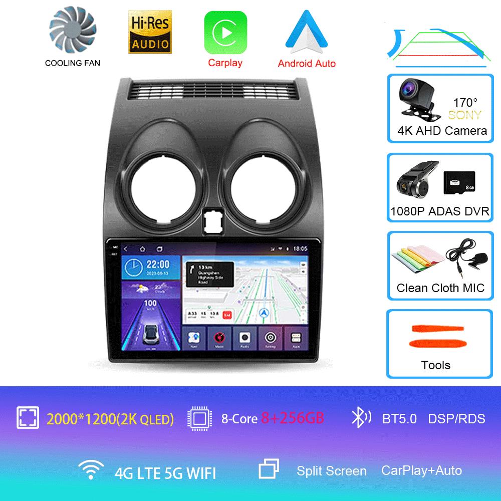 Android 14 Car Radio For Nissan Qashqai 1 J10 2006 - 2013 Multimedia Video Player Navigation GPS No 2din 2 din
