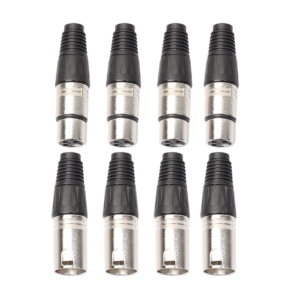 8pcs XLR Adapter 3Pin Male Plug and Female Jack Microphone Audio Cable Connector