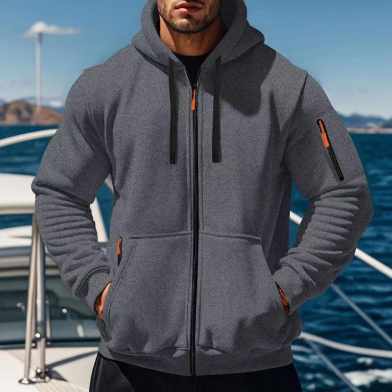Fashion Casual Autumn and Winter Hat Sweater Zipper Long Sleeve Men's and Women's Same Style Sweatshirt Running Training Outdoor Warm Fitness Jacket