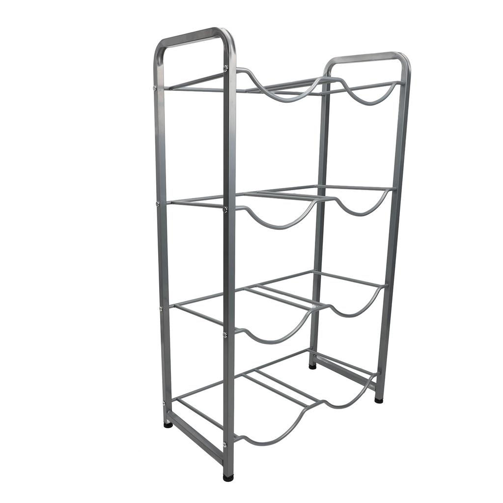 Water Bottle Storage Rack 4 Tier Steel Pipe Space Saving Water Bottle Holder Shelf for Office School Home