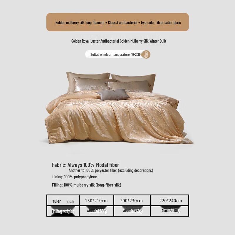 

Mercury Home Textiles Jinyu Liuguang 100% Silk Winter Duvet