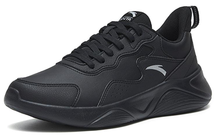 Men's Sneakers Anta Textile, Synthetic Leather Abrasion Resistant Low top Running Shoes Men's Black