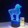 Factory Dropshipping ODM Rechargeable Touch Switch Dog Arylic Panel Box Table Night Lamp  16 Colors Change 3D LED Light