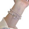 Exquisite Women's S925 Sterling Silver Manta Rose Pearl Bracelet - High-End Minimalist Design