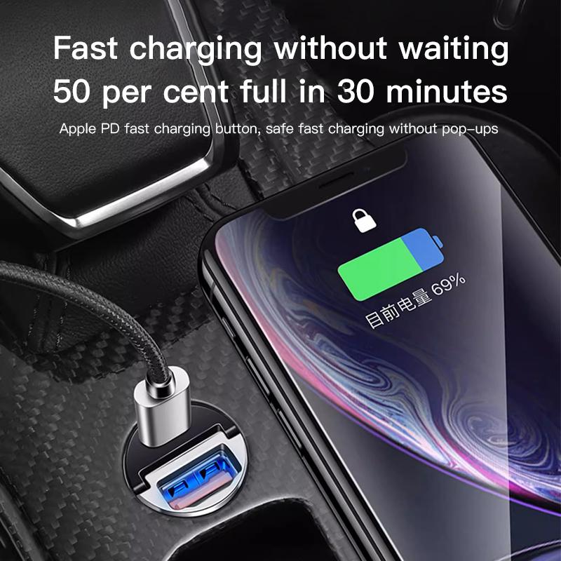 100W QC3.0 PD Car Charger Fast Charging Car USB Type C Charger For VW GTI Polo Golf MK6 MK7MK8 Passat Tiguan CC T-ROC Tire Valve