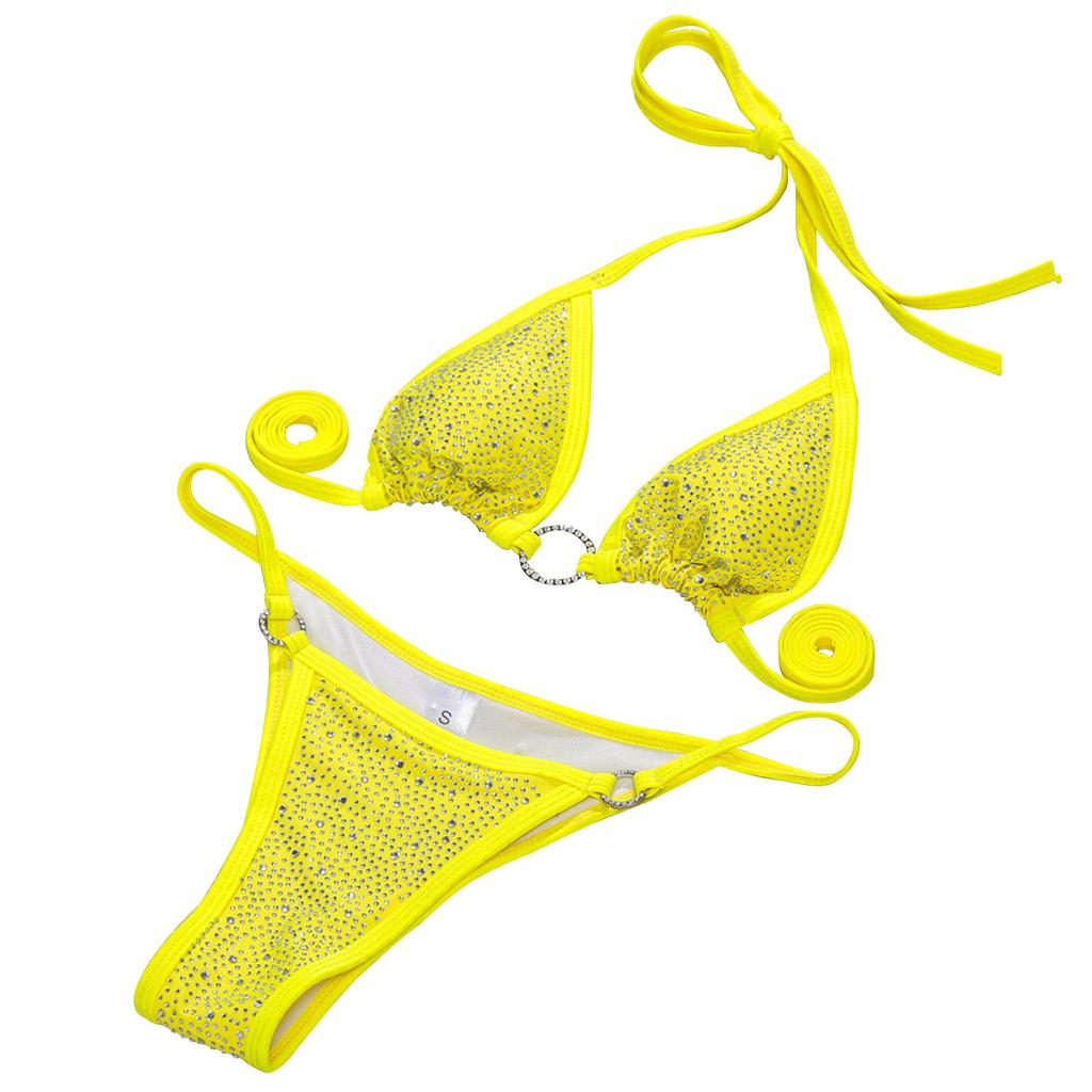 Sexy Bandage Bikini Diamond Women's Swimsuit Popular Split Swimwear