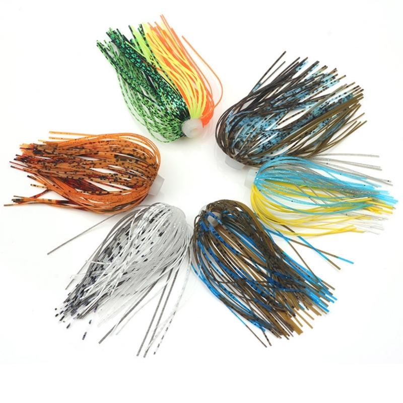5pcs Silicone Skirts Jigs 88 Strand Umbrella Sensation Skirts Fishing Jigs Spinnerbait Replacement Fishing Lures Skirts