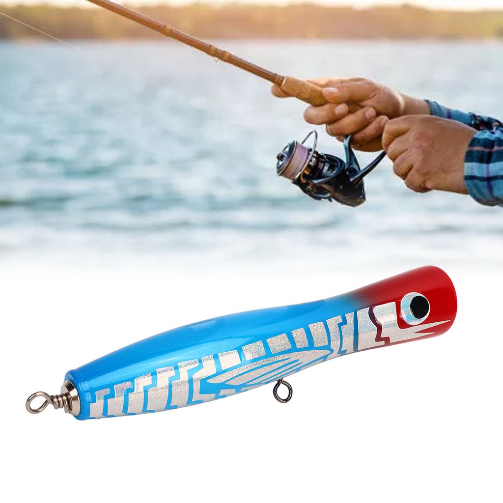 Popper Fishing Lure Attractive Colors Reflective Basswood 7.1in 3oz Large Popper Fishing Lure for Bass Tuna GT
