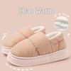 Women's and Men's Winter Non-Slip Thick Sole Cotton Slippers – Waterproof, Warm, Heel-Covering Indoor Shoes
