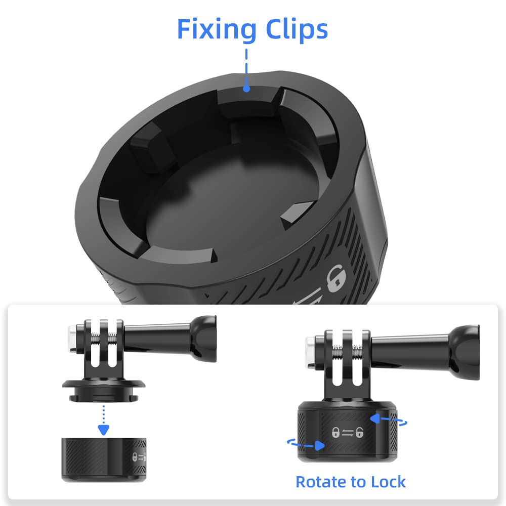SUREWO Quick Release Base Mount Kit for Magnetic Suction Swivel Lock Adapter Compatible with GoPro Hero 12 11 10 9 8 7 6 5 DJI Osmo Action Quick