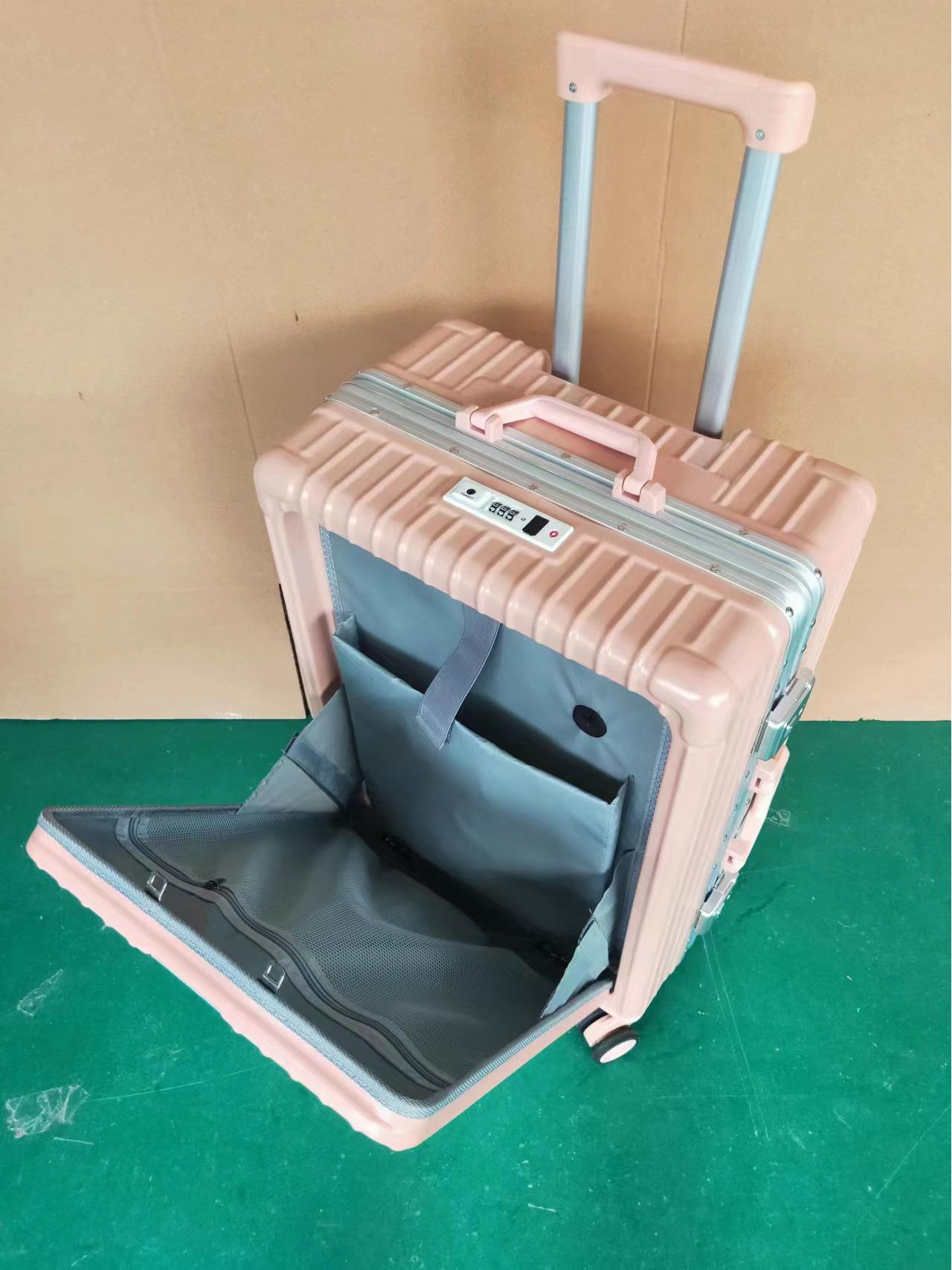 

20-дюймовый алюминиевый кейс-тележка для бизнеса с универсальными колесами и кодовым замком 20 inch (aluminum frame)