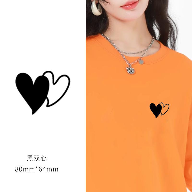 Heat Transfer Sticker Couple Clothes T-Shirt Decorative Pattern Printing Heat Transfer Sticker Hot Ironing Sticker Small