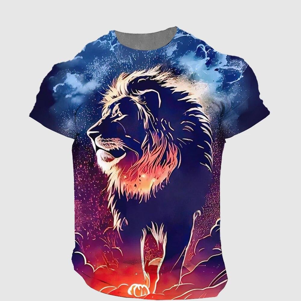 Oversized Men's T-Shirt 3D Tiger Print Tees Tops Summer Casual Mens Animal Pattern T Shirt Streetwear Quick Dry Fashion Clothes