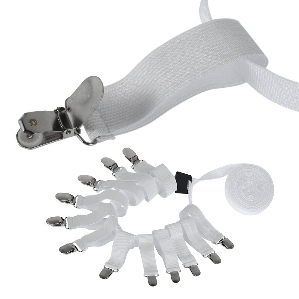 12 Clips Bed Sheet Holder Straps Bed Sheet Fasteners Adjustable Elastic Suspenders Bed Sheet Clips Bedding Accessories Keep Tidy