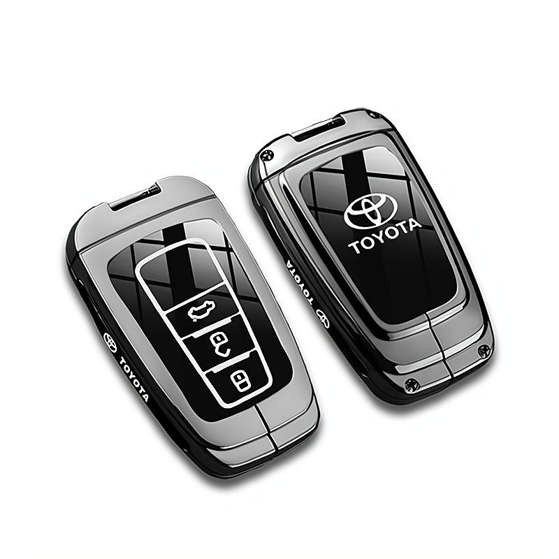 Car Key Case Cover Shell Fob For Toyota CHR Hilux Fortuner Land Cruiser 200 Camry Corolla Crown RAV4 Highland Key Chain