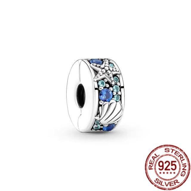 

Band Of Hearts & Pav éStarfish Зажим в виде ракушки, подвеска из стерлингового серебра 925 пробы, подходит для оригинального модного браслета, ювелирные изделия своими руками, подарок фиолетовый