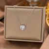 Elegant Burgundy Cherry Necklace For Women Minimalist Luxury Collarbone Chain Delicate Pendant