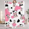 1Pc Digital Printed Moo Cow Bow Milk Style Flannel Blanket Mattress Cover Blanket for Family BedsSofasOfficesOutdoor Camping