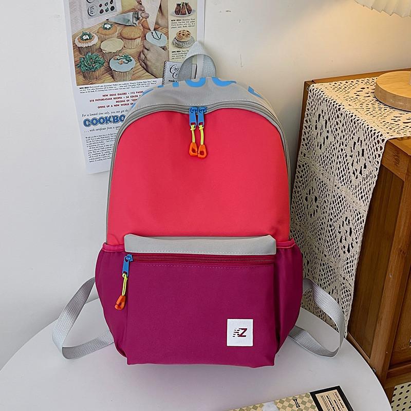 New Fashion Color Block Cute Backpack For Teens Lightweight And Stylish Shoulder Bag With High Color Value